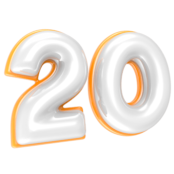 20 Number 3D Render png