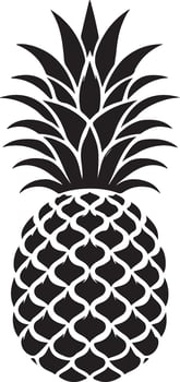 Pineapple with leaf icon. Tropical fruit isolated on white background. Symbol of food, sweet, exotic and summer, vitamin, healthy. Nature logo dessert. Flat concept vector