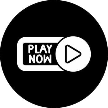 Play Now Circle Inverted Icon vector