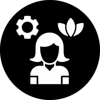Stress Management Circle Inverted Icon vector