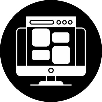 Website Template Circle Inverted Icon vector