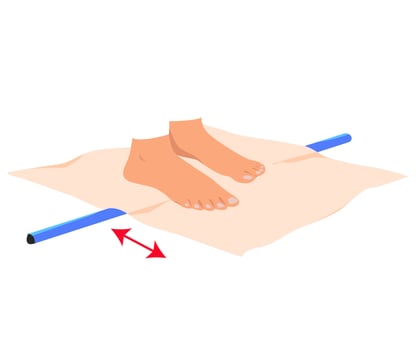 A set of exercises for myofascial release of the legs. A set of relaxing exercises for the legs with a body bar. Rehabilitation exercises for legs. vector