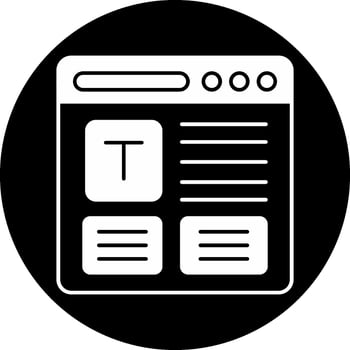 Website Builder Circle Inverted Icon vector