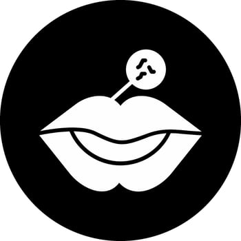 Lips Circle Inverted Icon vector