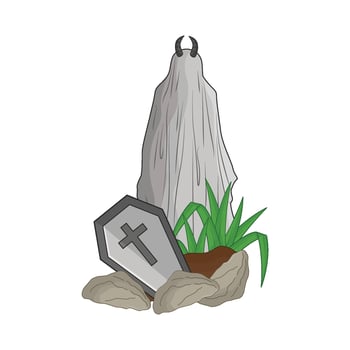 illustration of ghost with coffin vector