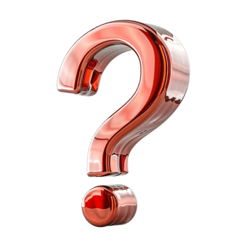 3D Question Mark on Transparent Background png
