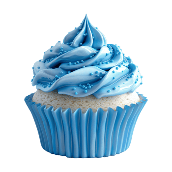 Blue Cupcake on Transparent Background png