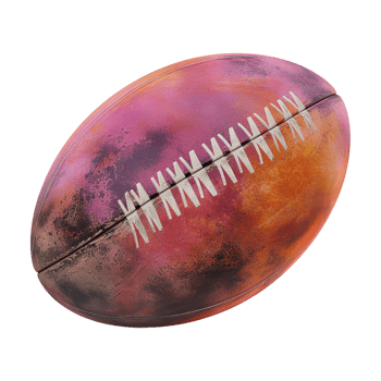 Colorful Rugby Ball on Transparent Background png