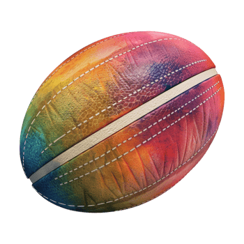 Colorful Rugby Ball on Transparent Background png