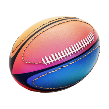 Colorful Rugby Ball on Transparent Background png
