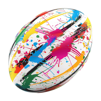 Colorful Rugby Ball on Transparent Background png