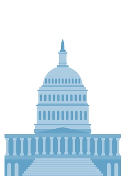 United States Capitol building icon in Washington DC. illustration in flat style. vector