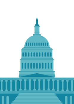 United States Capitol building icon in Washington DC. illustration in flat style. vector