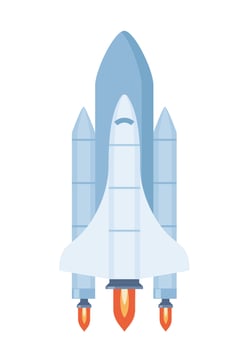 Space shuttle. Spaceship. Cosmos discovery. Space exploration concept. . vector