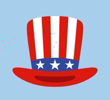Uncle Sam's hat. United States patriotic symbol icon illustration. vector