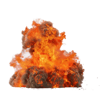 Lava Explosion on Transparent Background png