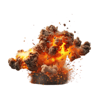 Lava Explosion on Transparent Background png