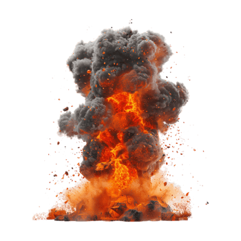 Lava Explosion on Transparent Background png