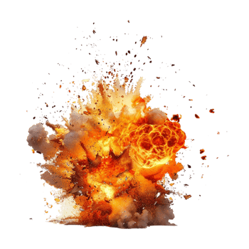 Lava Explosion on Transparent Background png