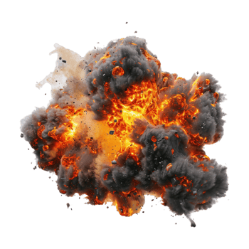 Lava Explosion on Transparent Background png