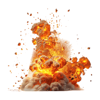 Lava Explosion on Transparent Background png