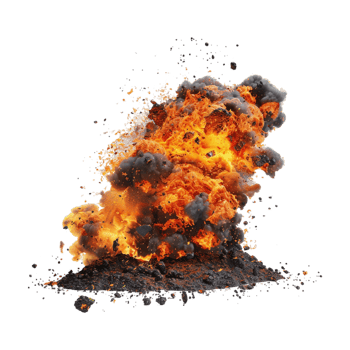 Lava Explosion on Transparent Background png