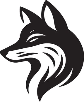 fox head illustration silhouette design vector
