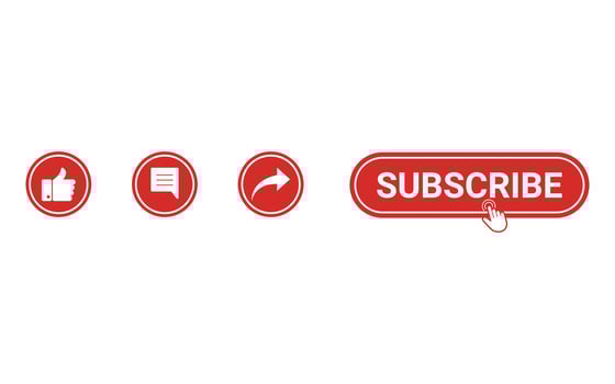Like, comment, share and subscribe design icon button template vector