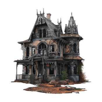 Halloween Haunted House on Transparent Background png