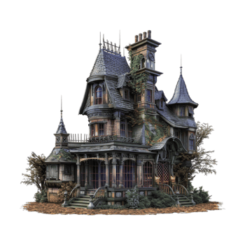 Halloween Haunted House on Transparent Background png
