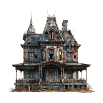 Halloween Haunted House on Transparent Background png