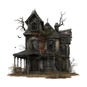 Halloween Haunted House on Transparent Background png