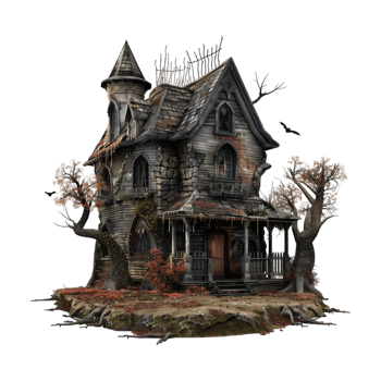 Halloween Haunted House on Transparent Background png