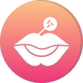 Lips Circle Icon vector