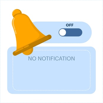 concept of turning off notification messages. do not disturb mode, silent profile on the device. Zero notification, modern graphic element for landing page, ui, etc. flat design illustration. vector