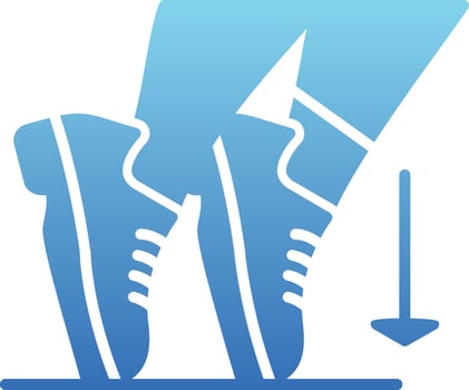 Toe Stand Glyph Gradient Icon vector