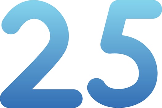 Twenty five Glyph Gradient Icon vector