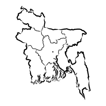 Bangladesh map sketch vector