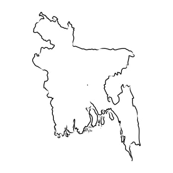 Bangladesh map sketch vector