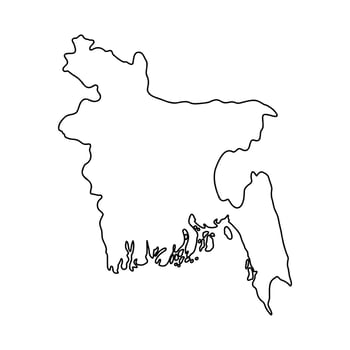 Bangladesh map sketch vector