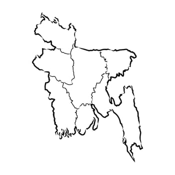 Bangladesh map sketch vector