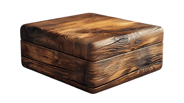 Wooden box on a transparent background png