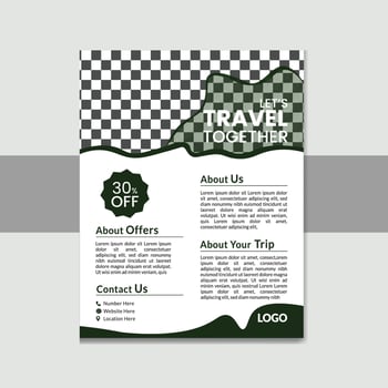 Flyer design template for travel vector