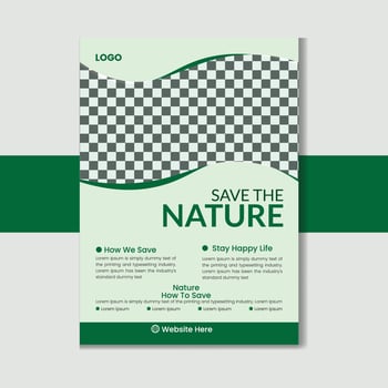 Green natural flyer design template vector