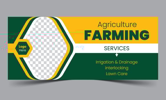 Agriculture farming web banner template vector