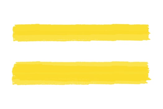 Yellow highlight brush lines design element vector
