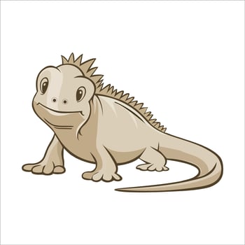Cartoonish Illustration of an Iguana on a White Background vector