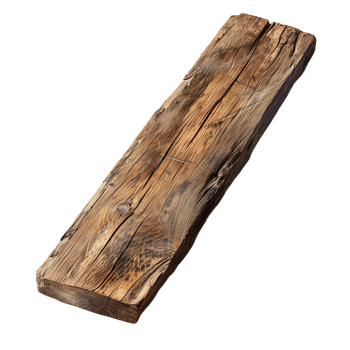 A piece of wood on transparent background high 8K png