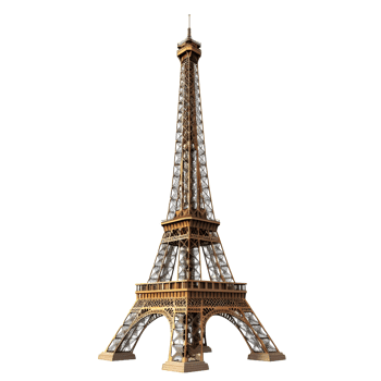 A tower made by Eiffel against transparent background png