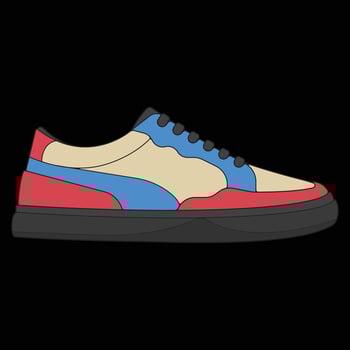 sneakers shoes for training, sneakers shoe illustration. Sneakers color full. vector